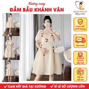 Đầm Váy Bầu Babydoll Cộc Tay Khánh Vân