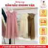 Đầm bầu cánh tiên xếp ly cổ bèo Khánh Vân