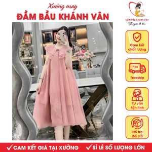 Đầm bầu cánh tiên xếp ly cổ bèo Khánh Vân