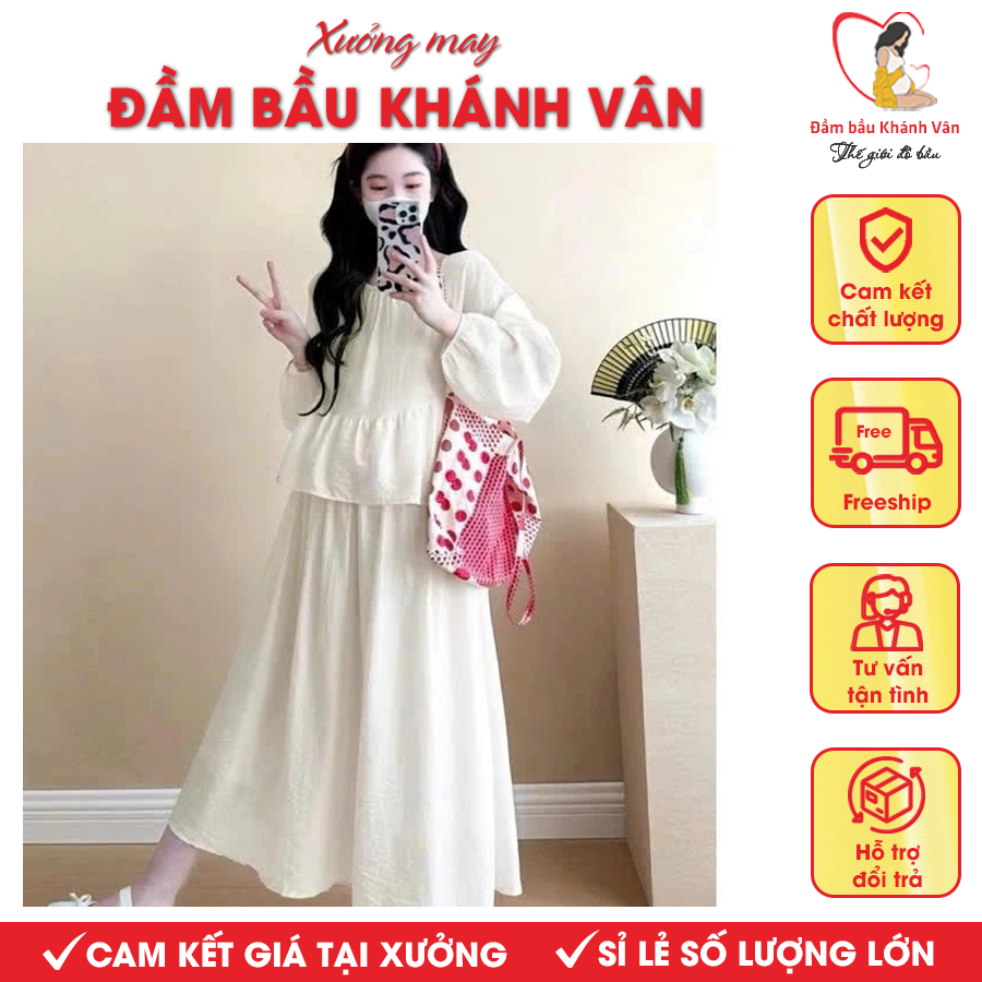 Set Đầm Váy Bầu Sang Chảnh Khánh Vân