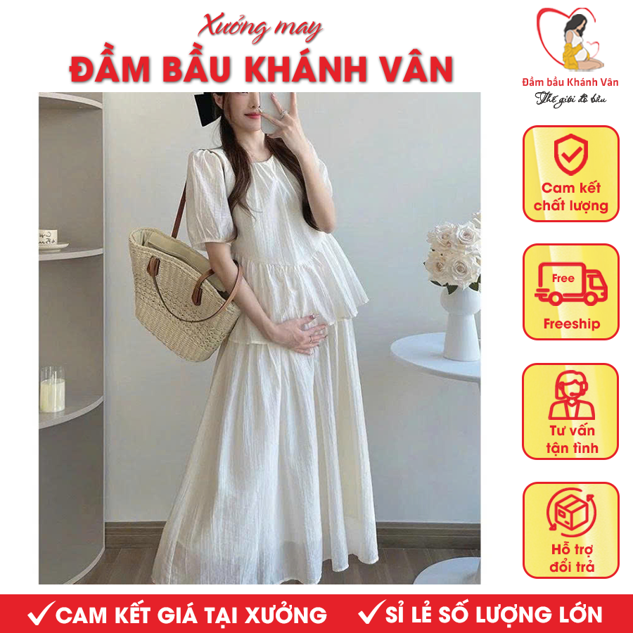 Set Đầm Váy Bầu Sang Chảnh Khánh Vân Set Đầm Váy Bầu Sang Chảnh Khánh Vân