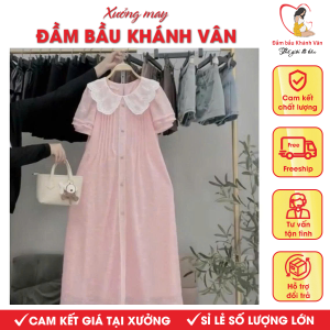 Váy Đầm Bầu Cổ Bèo Khánh Vân