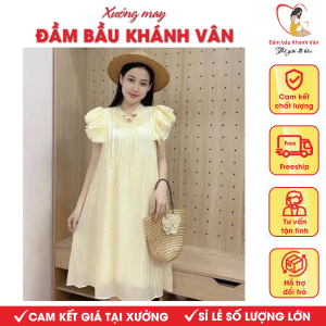 Váy bầu cộc tay cánh tiên Khánh Vân