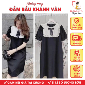 Váy bầu, đầm bầu công sở cổ bèo Khánh Vân