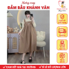 Váy đầm bầu giả yếm dài tay Khánh Vân