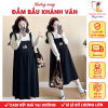 Váy đầm bầu giả yếm dài tay Khánh Vân